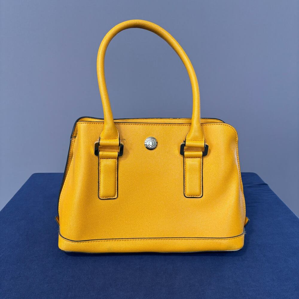 London Fog Sunshine Yellow Structured Satchel Purse